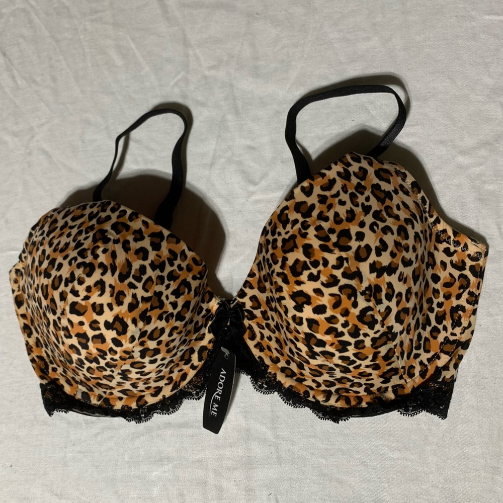Adore Me 34DD Cheetah Print Underwire Bra, NWT, T-Shirt Lightly Filled Cups